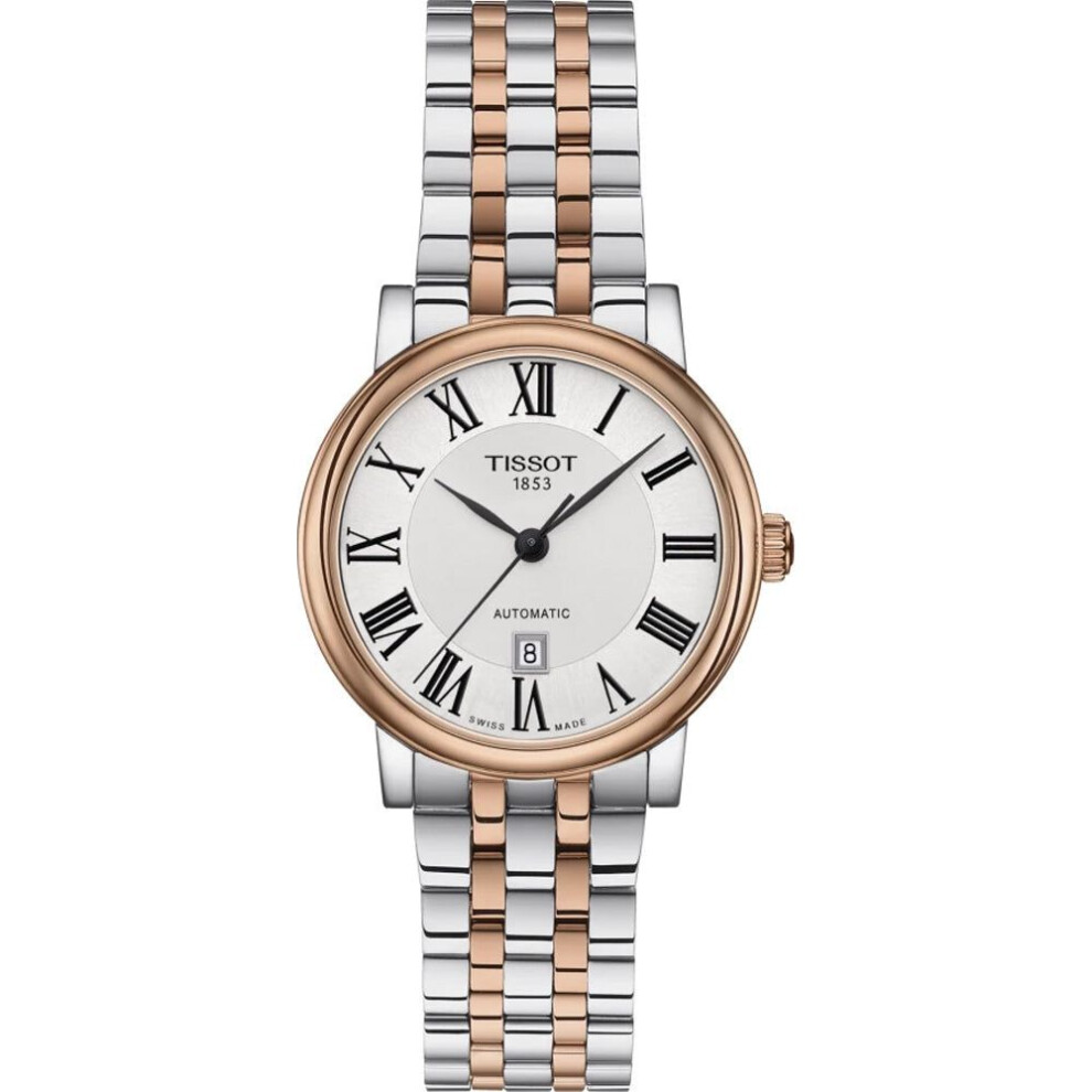 Tissot Carson Premium Automatic Lady T122.207.22.033.00 Women's Watch, Silver Dial, Two-tone Stainless Steel Bracelet