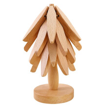 (4 pièces de dessous de verre - couleur bois) Dessous de plat en bois lavable et résistant aux déchirures,