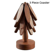 (3 pièces de dessous de verre - couleur noyer) Dessous de plat en bois lavable et résistant aux déchirures,