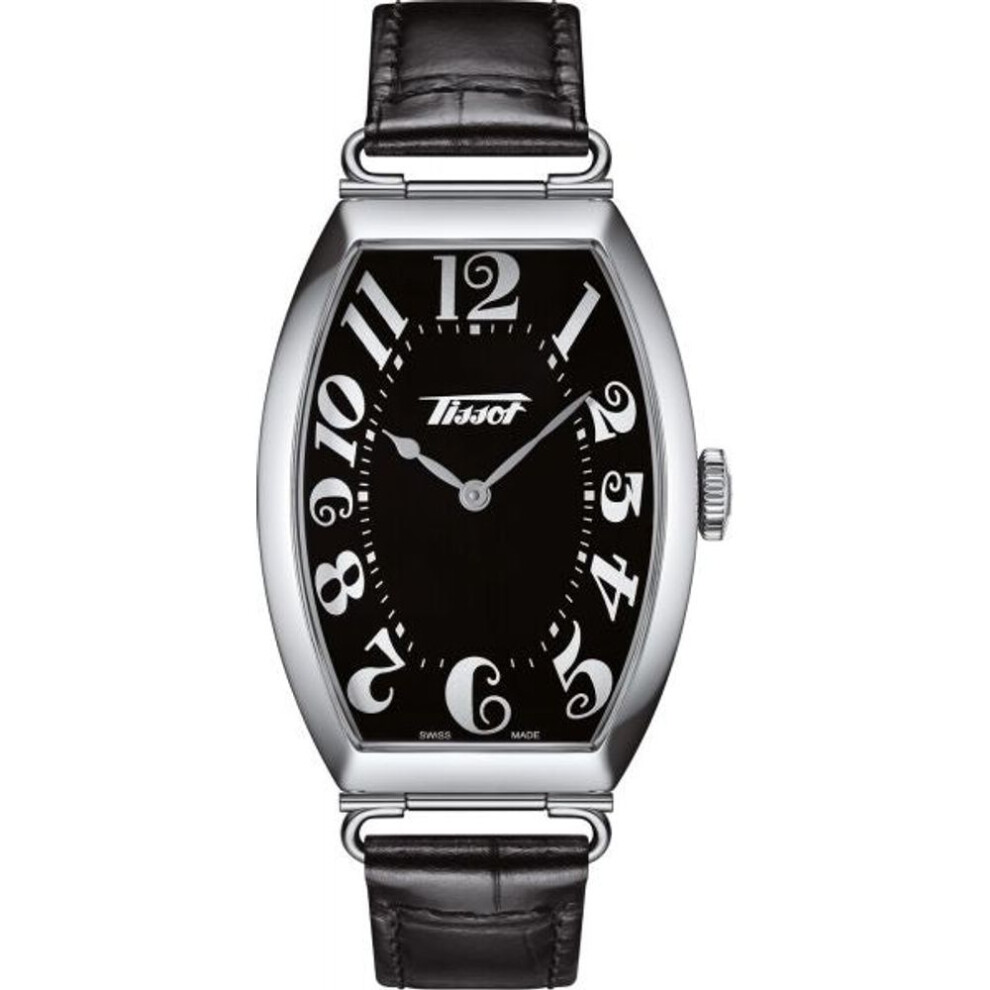Tissot Heritage Porto T128.509.16.052.00 Unisex Quartz Watch, Black Dial, Black Leather Strap
