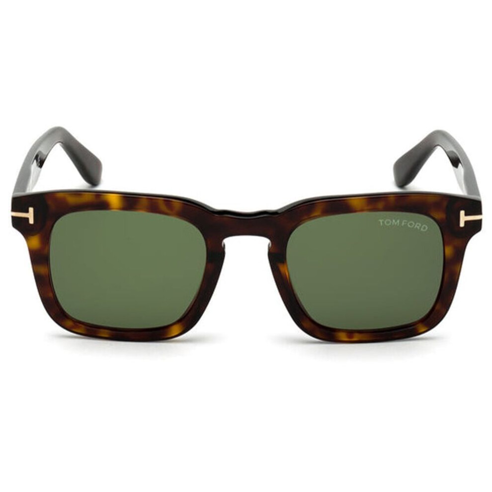 Tom Ford Dax Ft0751-s Square Sunglasses â Green Lenses, Dark Havana Acetate Frame