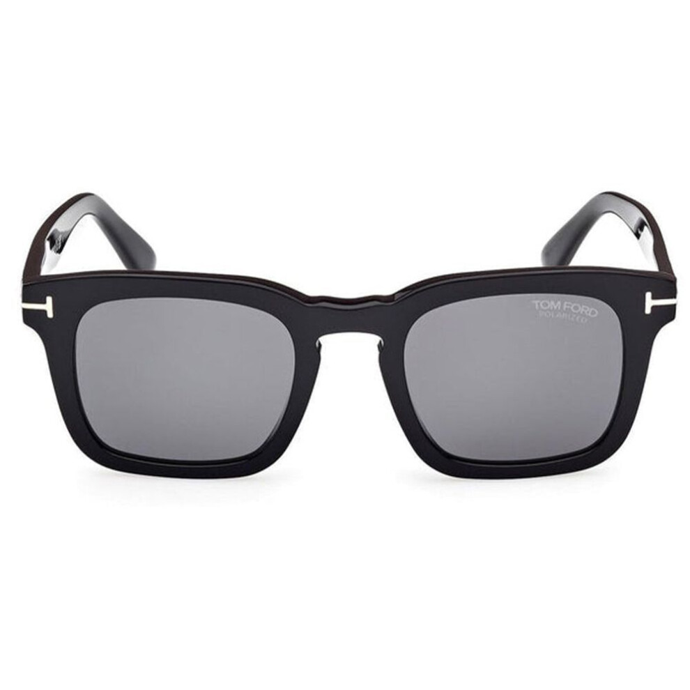 Tom Ford Dax Ft0751-n Square Sunglasses – Smoke Grey Lenses, Glossy Black Acetate Frame