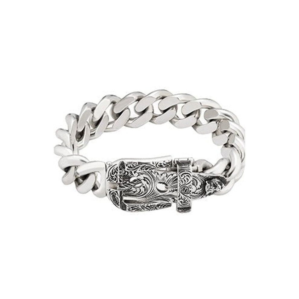 Gucci Yba476810001 Men's Sterling Silver Ring – Tiger Engraved, Vintage Finish