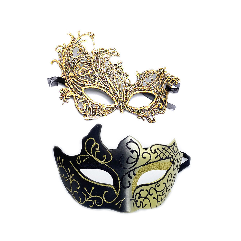 ( Horn) Halloween Celebration Events Costume Mask With Metallic For Masquerade Finish Gold