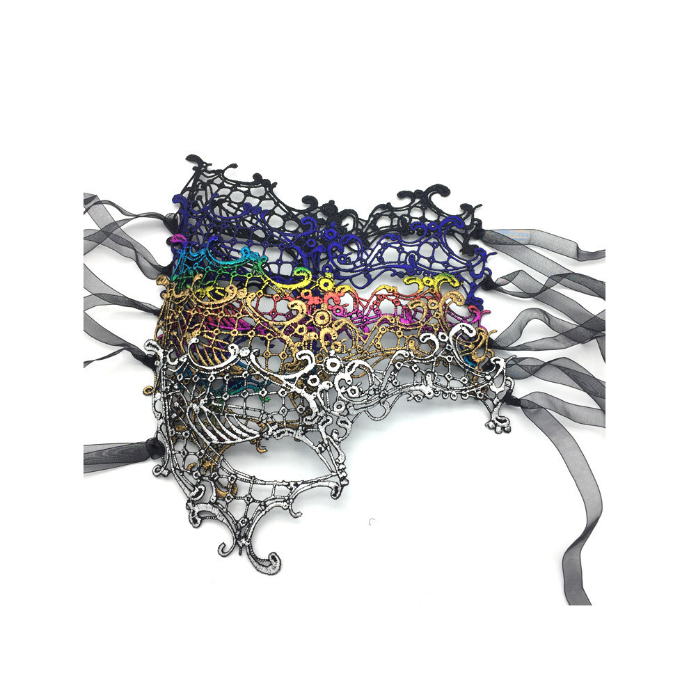 (5pcs) Lace Half Face Mask Metallic Finish Themed Parties And Gatherings Cosplay-image-OPC-PHSMYQ8-NEW