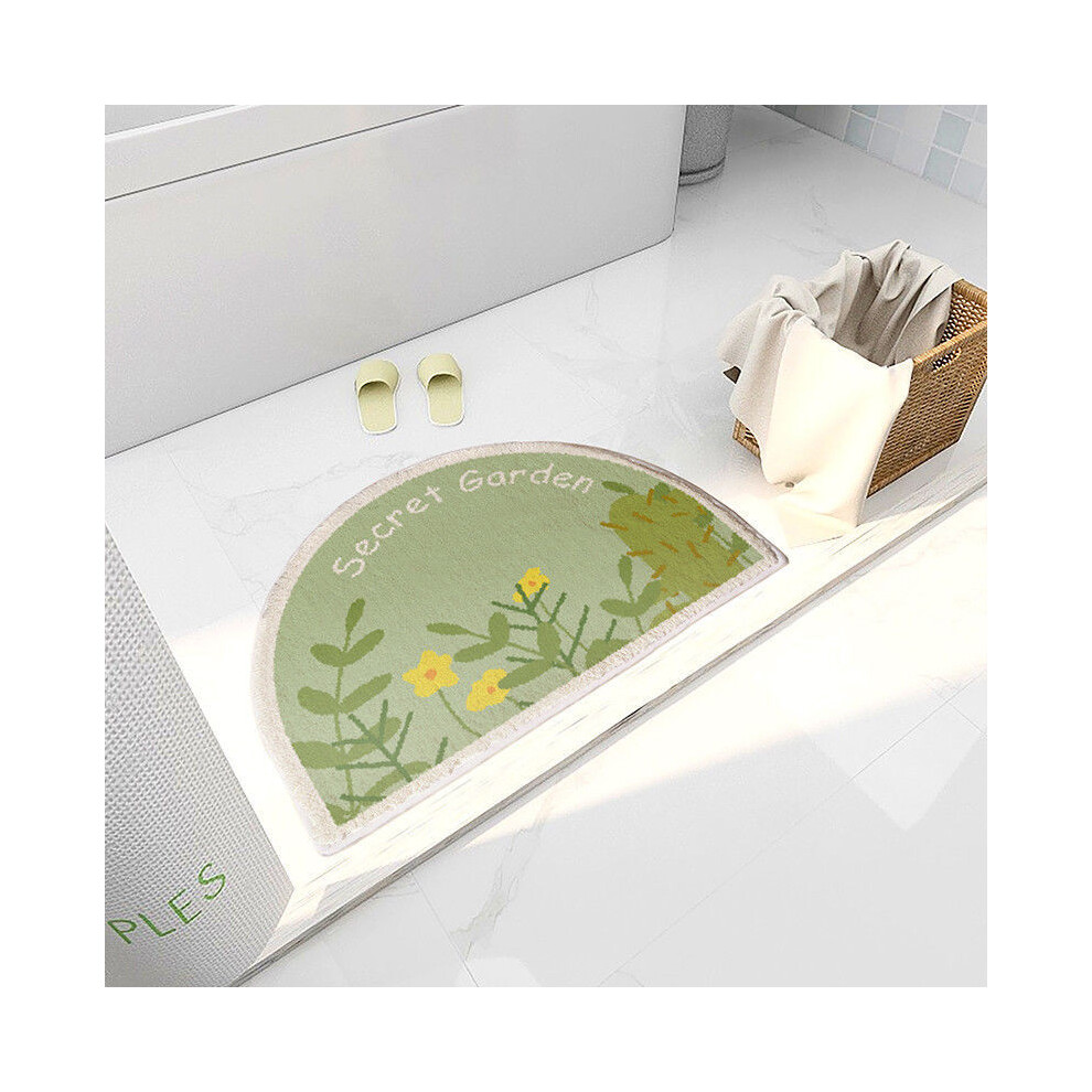 (Garden) Semicircle Flower Bathroom Mat With Nonslip Backing For Toilet Spaces And Shower-image-OPC-PHSMZ2H-NEW