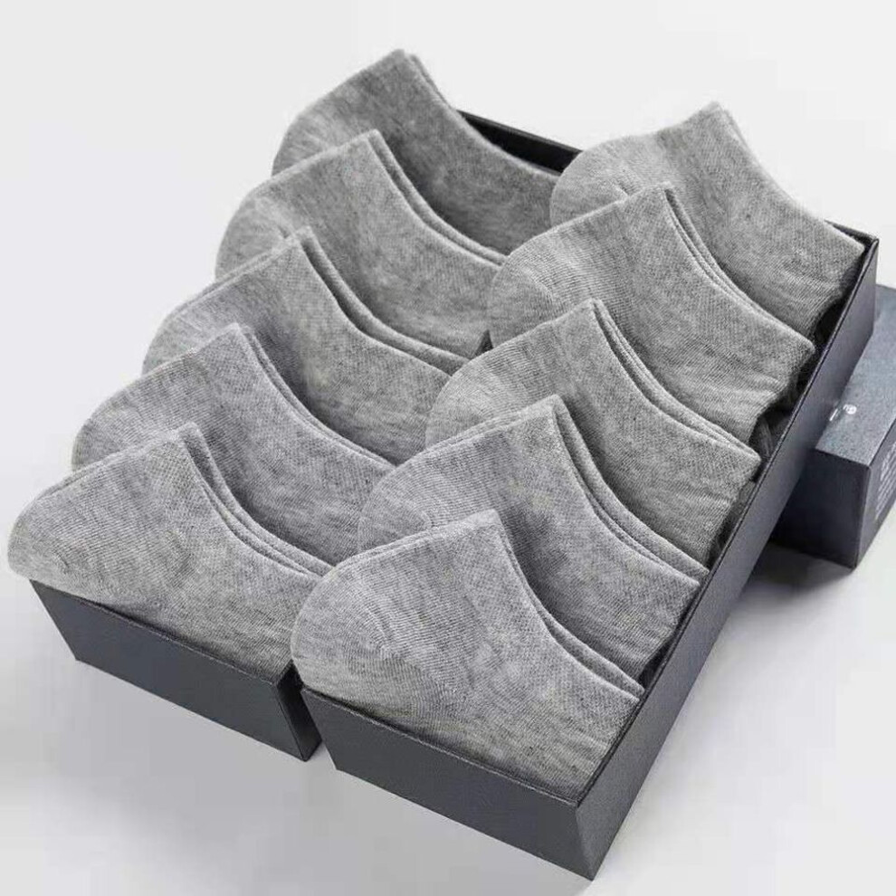 (grey, 5Pair) 5pairs Low Cut Men Ankle Socks Solid Color Black White Gray Invisible Breathable Cotton Sports Socks Male Short Socks Women Men