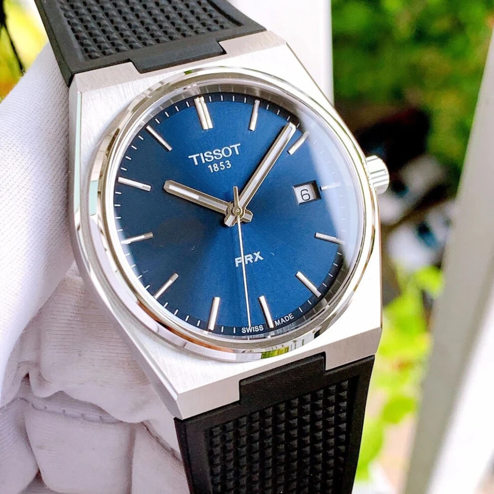 TISSOT T137.410.17.041.00 MENS WATCH BLACK RUBBER STRAP BLUE DIAL