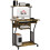 Homcom HOMCOM Rolling Computer Desk with Keyboard Tray Storage Shelves Rustic Brown 9
