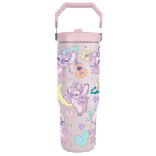 Lilo & Stitch Planetary Angel 880ml Travel Mug - Insulated, Double-Walled, Flip-Top Spout, Officially Licensed