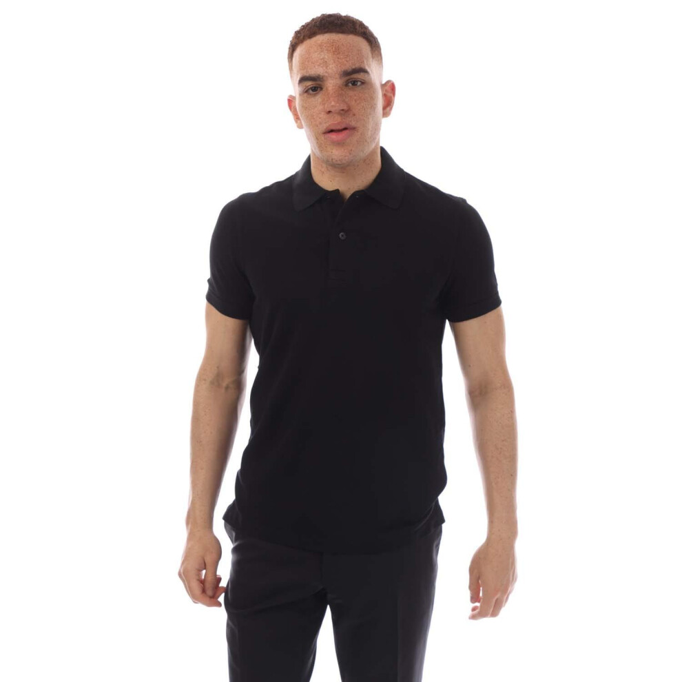 (M, Black) Tom Ford Mens Pique Tennis Polo Shirt