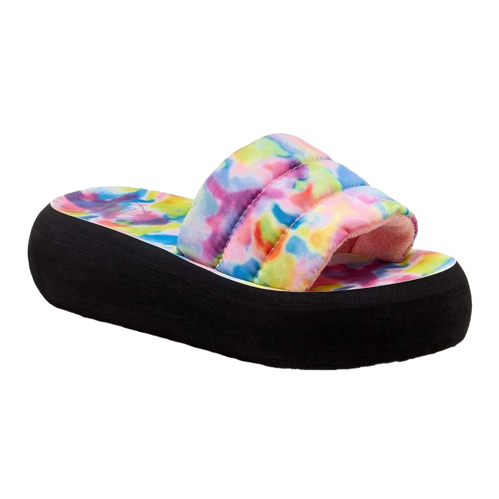 (4 UK, Pink) Rocket Dog Womens/Ladies Splash Rainbow Tie Dye Flatform Sliders