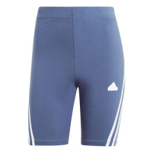 (8 UK - 10 UK, Blue) Adidas Womens/Ladies Future Icons 3 Stripes Biker Shorts