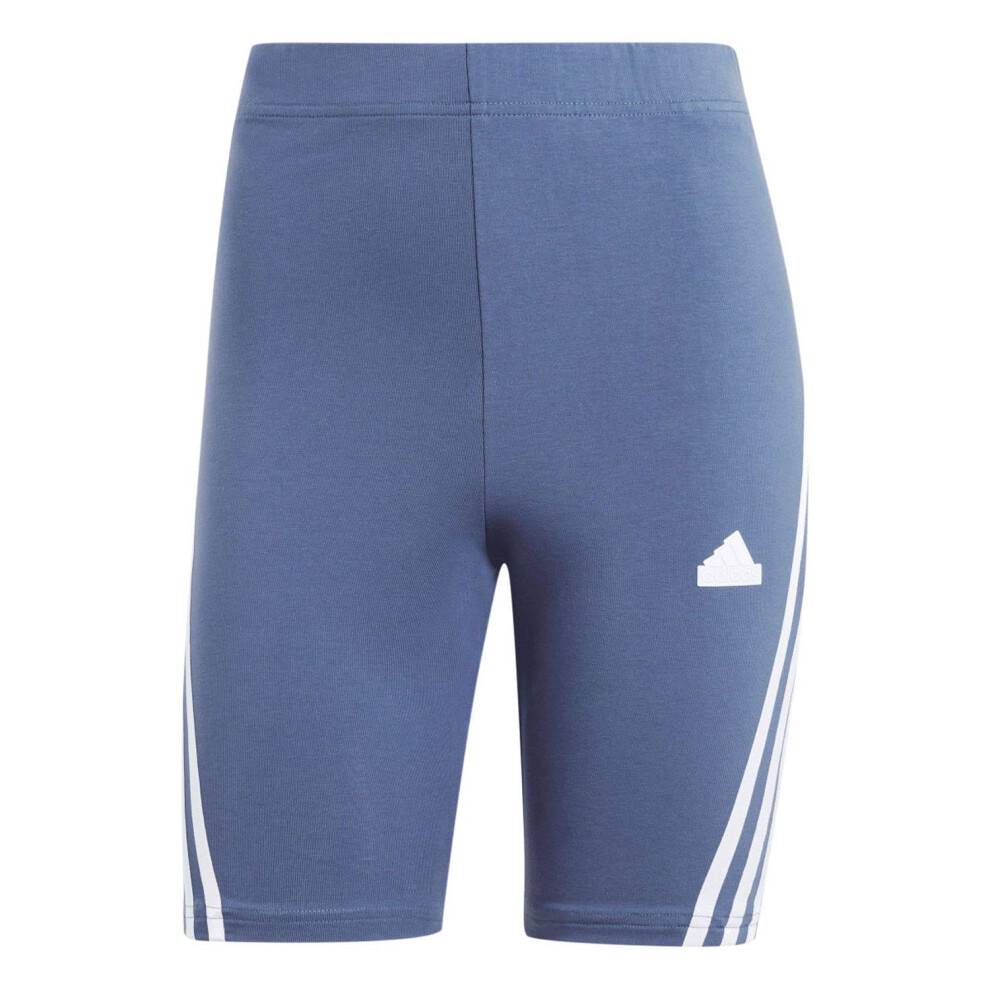 (4 UK - 6 UK, Blue) Adidas Womens/Ladies Future Icons 3 Stripes Biker Shorts-image-OPC-PHSNTXY-NEW
