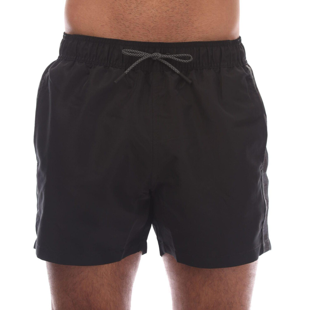 (L, Black) Emporio Armani Mens Logo Taped Swim Shorts-image-OPC-PHSNTYZ-NEW