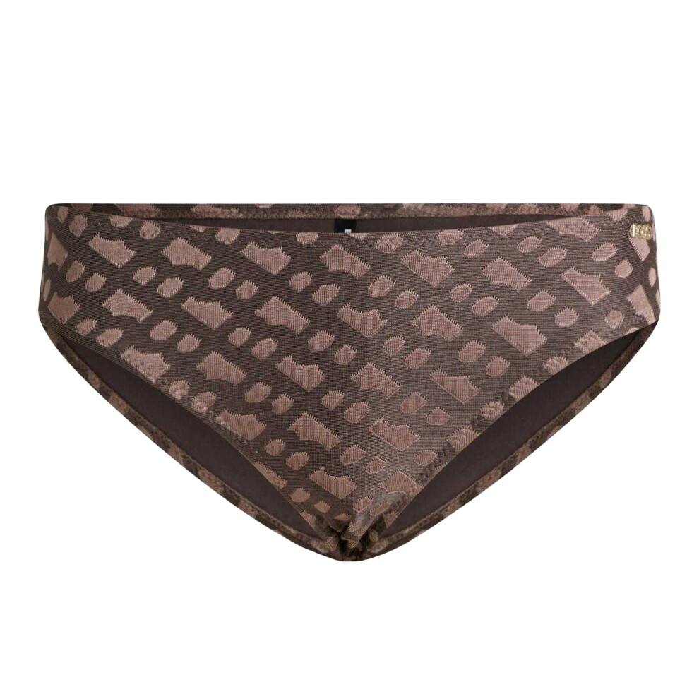 (S, Brown) Boss Womens/Ladies Monogram Jacquard Bikini Bottoms