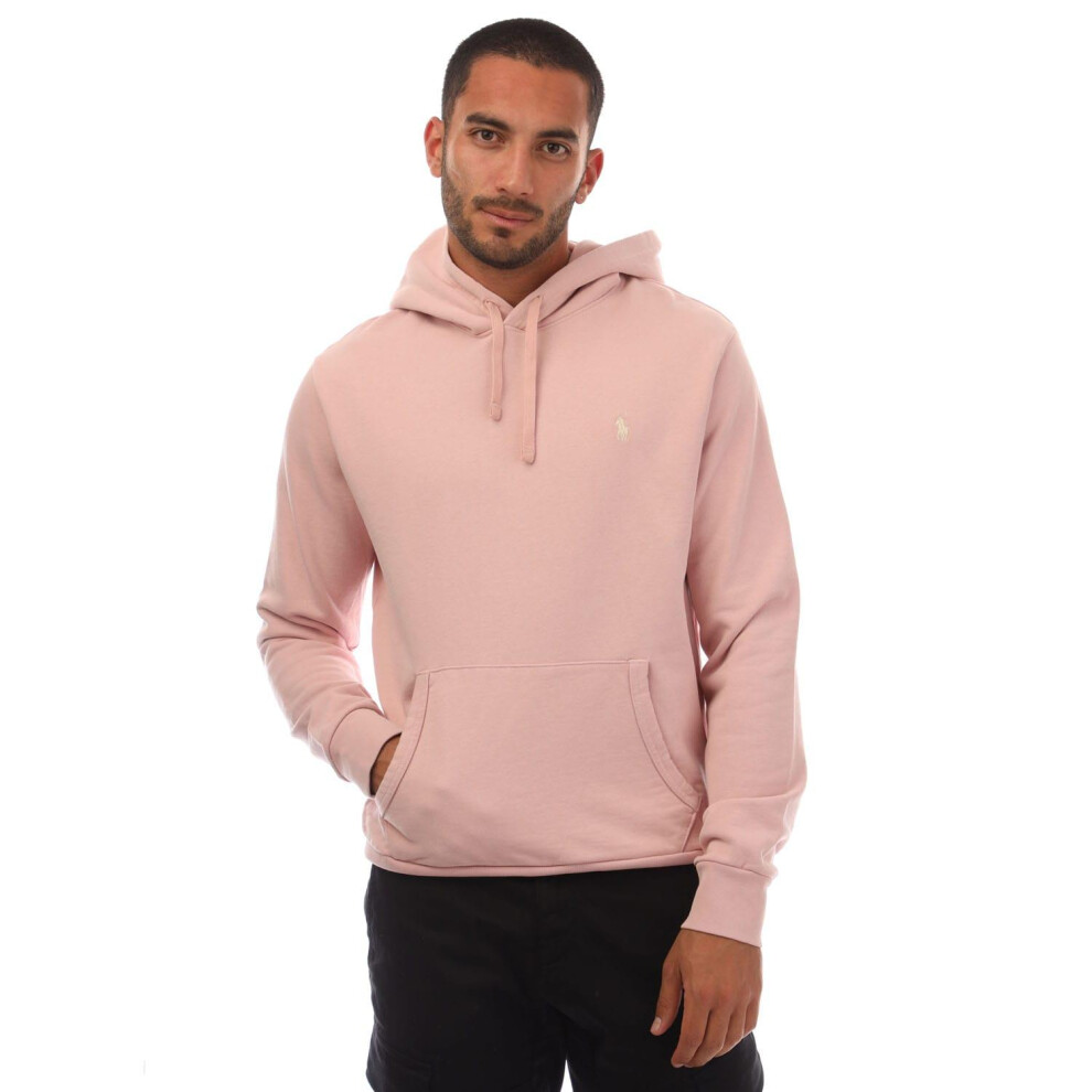(S, Rose) Ralph Lauren Mens Loopback Fleece Hoodie