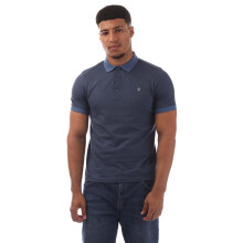 (S, Blue) Farah Mens Stafford Embroidered Logo Polo Shirt