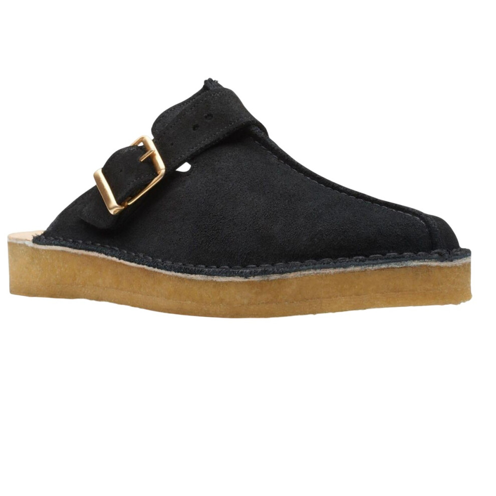 (10 UK, Black) Clarks Mens Trek Suede Mules