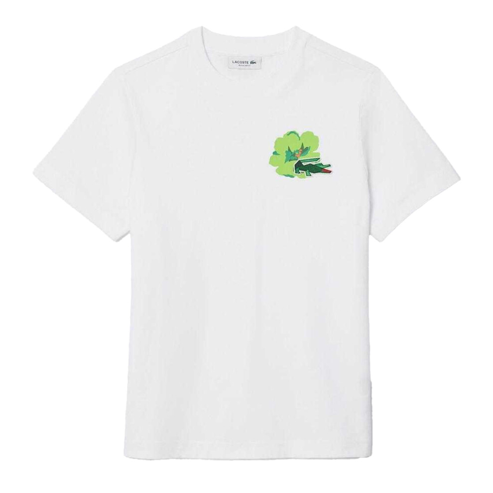 (8 UK, White) Lacoste Womens/Ladies Floral Cotton T-Shirt