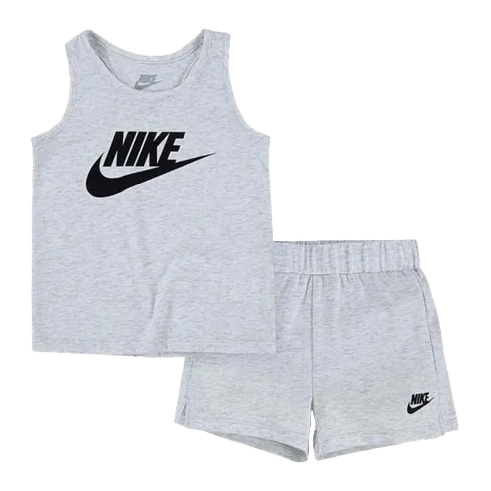 (7 Years, White) Nike Girls Club Top & Shorts Set