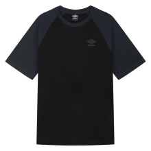 (L, Black/Grey) Umbro Mens Core Raglan T-Shirt