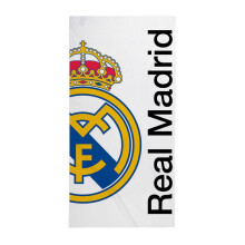 (One Size, White) Real Madrid CF Half Crest Beach Towel