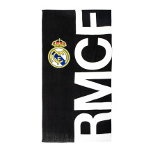 (One Size, Black) Real Madrid CF Half Crest Beach Towel