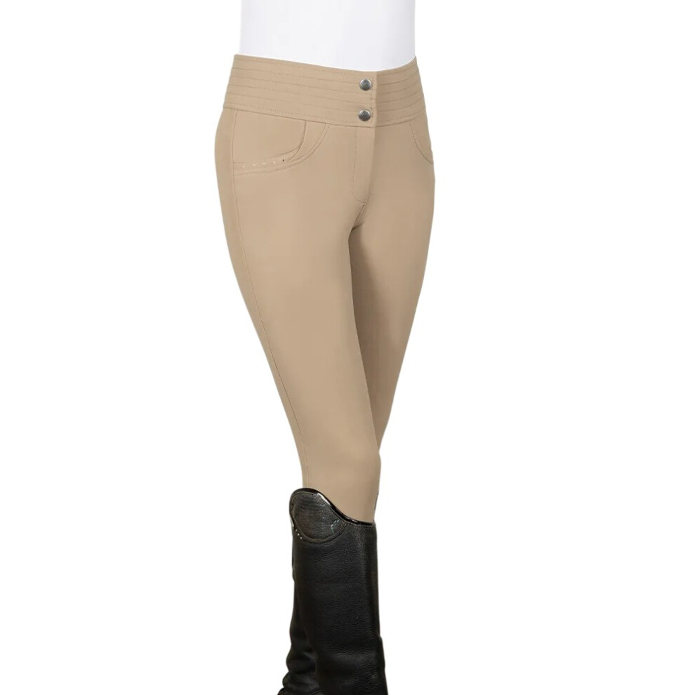 (16 UK, Taupe) Coldstream Womens/Ladies Fenham Diamante Breeches-image-OPC-PHSP99T-NEW