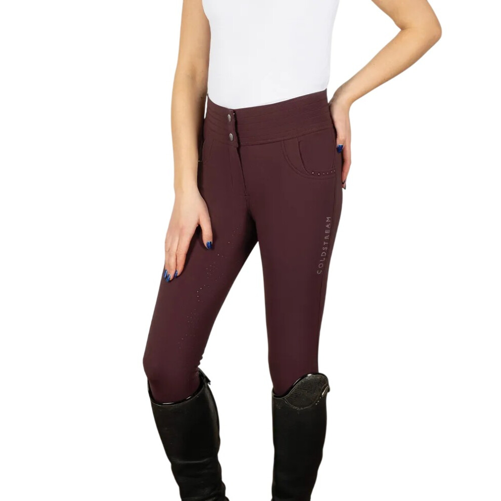 (10 UK, Bordeaux) Coldstream Womens/Ladies Fenham Diamante Breeches-image-OPC-PHSP99X-NEW