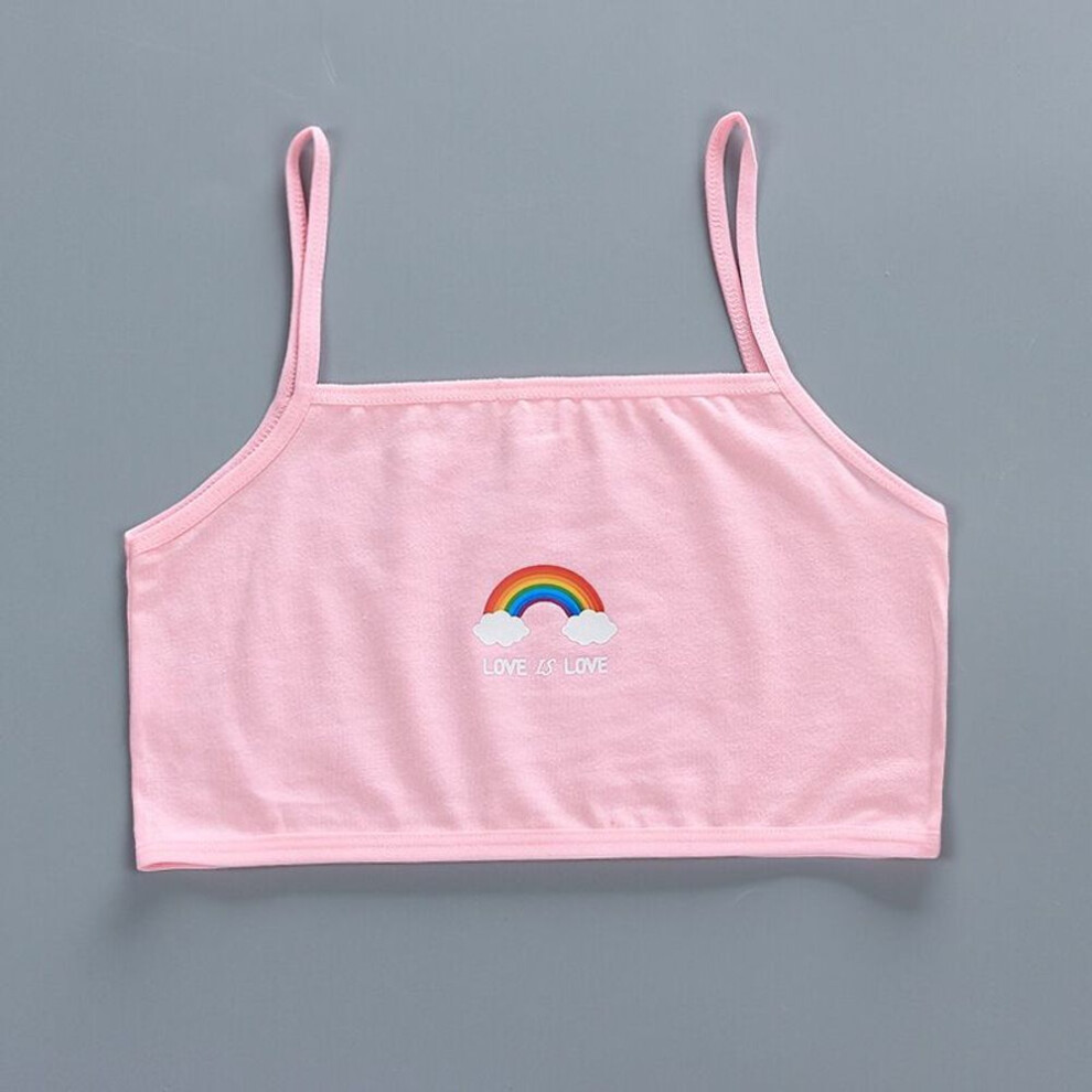 (pink) Kids Underwear Cotton Girls Tank Top Candy Color Undershirt Girls Singlet Baby Camisole