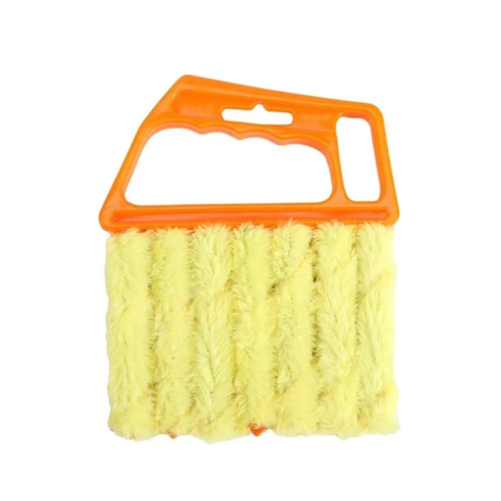 (orange) Window Cleaning Brush Microfiber Air Conditioner Cleaning Duster Cleaner Wash Venetian Blind Blade Cleaning Cloth Kitchen Tool
