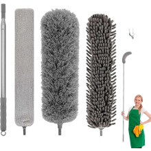 5PCS Extendable Handle Feather Duster 250cm Long Telescopic Duster Brush Set