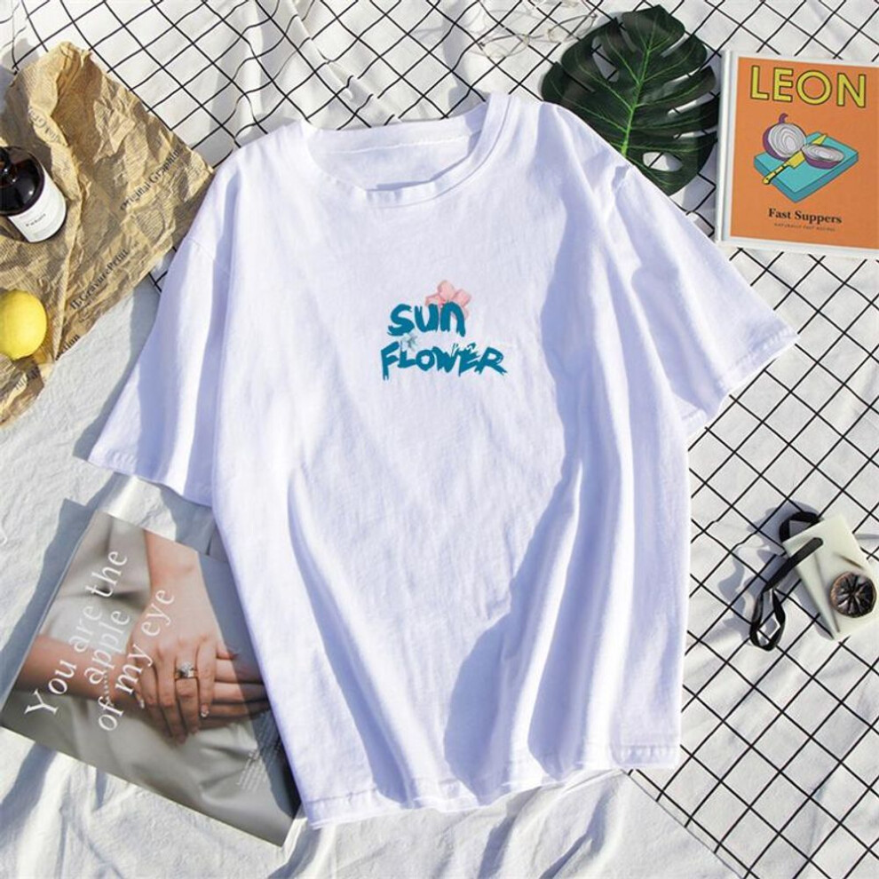 (XL, white) Twinflames T-shirts Women Summer Clothes T Shirt Harajuku Graphic Tee Casual Short Sleeve Tops For Girls