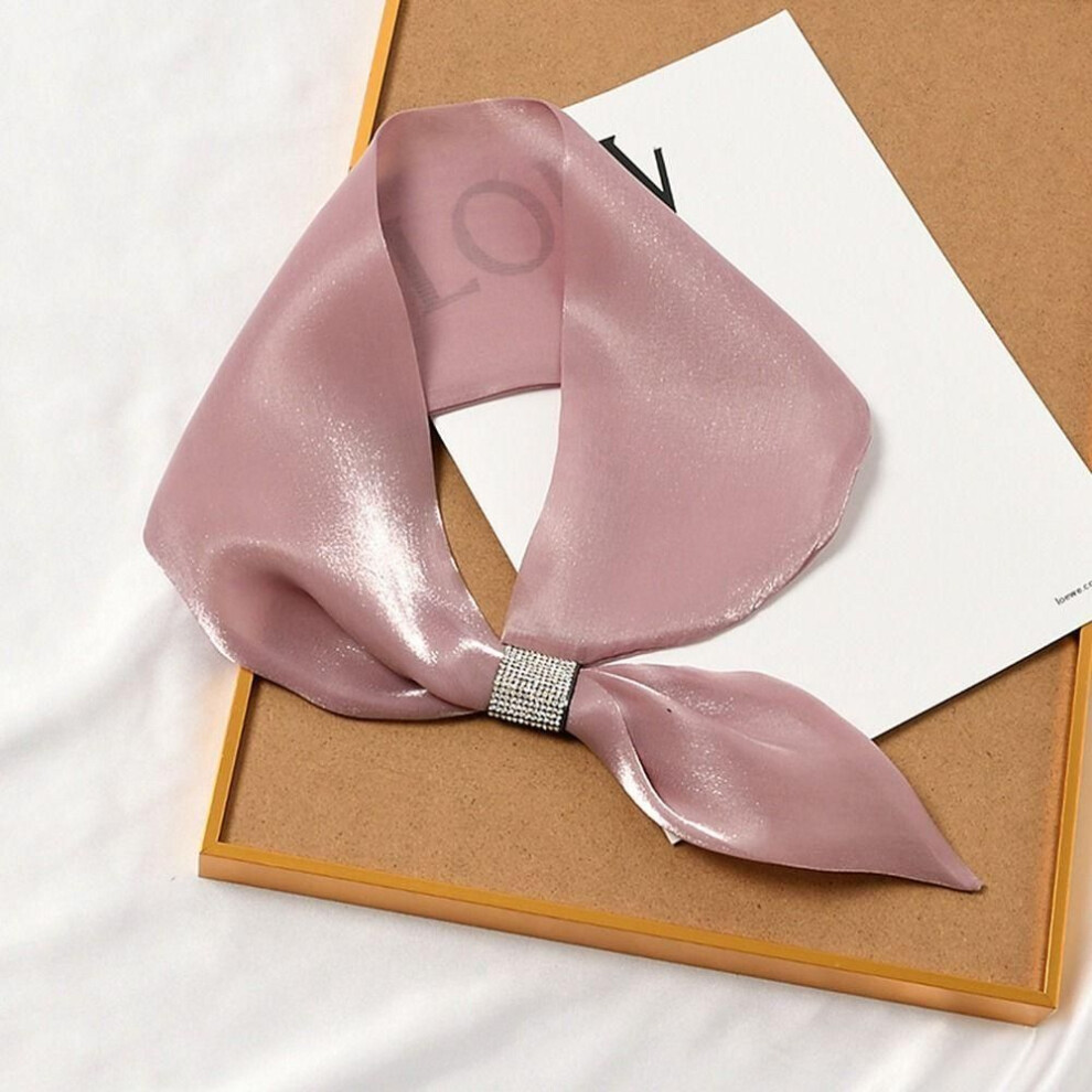 (pink) Color For Women For Girl Diamond Satin False Collar Silk Scarf Cross Scarves Cross Neckerchief