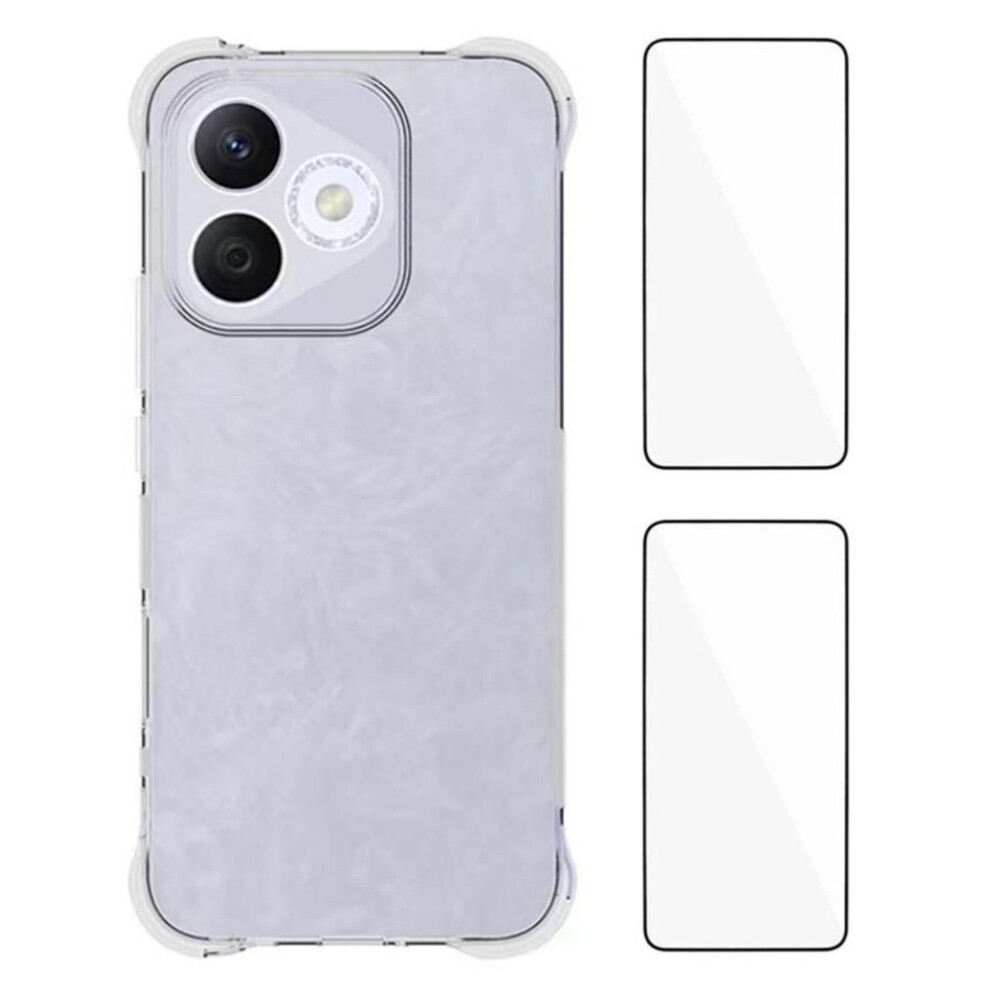 Wanlonfeng Wl2 Series For Honor 400 Lite Case 2.0mm Tpu Precise Cutouts Phone Cover With 2pcs Tempered Glass Films