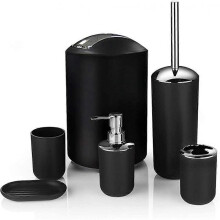 Modern Design 6 Piece Luxury Bathroom Accessory Set Lotion Bottles, Heilwiy Toothbrush Gift