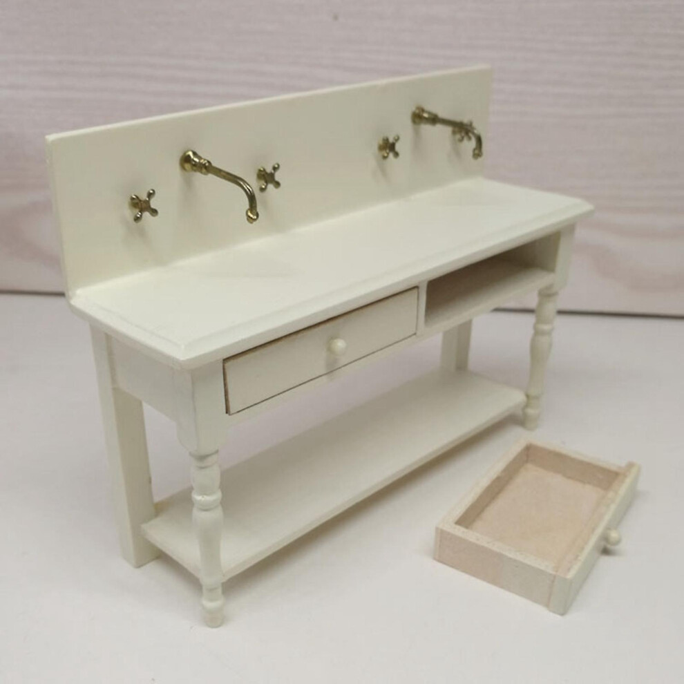 (As Show, One Size) Dollhouse Cabinet Model With Faucets Decorations Accessory Miniature For Kitchen 5413693826744