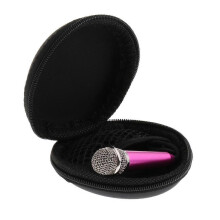 (As show, One size) Mini 3.5mm Wired Cell Phone Microphone Stereo Mic For Chatting Singing Red