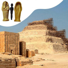 (White, One size) Ancient Egyptian Artifact Collectible Sculpture Sarcophagus Coffin w/Mummy Figurine Kids Toy - White