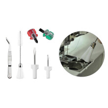 (As show, One size) Sewing Machine Cleaning Tweezer Maintenance Overlock Double Headed Lint Brush Sewing Tools