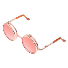 (As show, One size) Fashion Alloy Double Fold Sunglasses Eye Glasses Party Outfit for 1/6BJD DOD Blythe Pullip Dolls Clothes Accessory Gradient Pink Lens