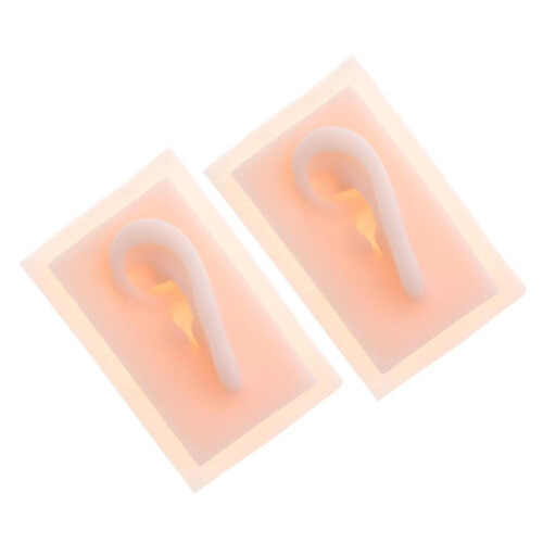 (As show, One size) 2Pcs Lifesize Silicone Human Left Acupuncture Ear Model  Study Kit 1