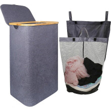(As show, One size) Laundry Hamper with Lid100L Large Hampers for Laundry with Handles, foldable laundry basket with Removable BagsFreestanding Laundry Hamper for Bedroom