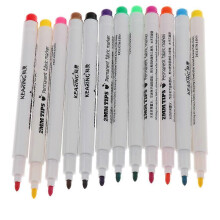 (As show, One size) 12Pcs/set Fabric Markers Pens Permanent Paint Pens Art Markers For T-Shirts