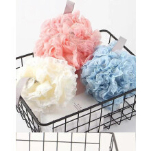 (As show, One size) Shower sponge, bath ball, shower brush, exfoliating sponge (blue/white/pink 3 colors)