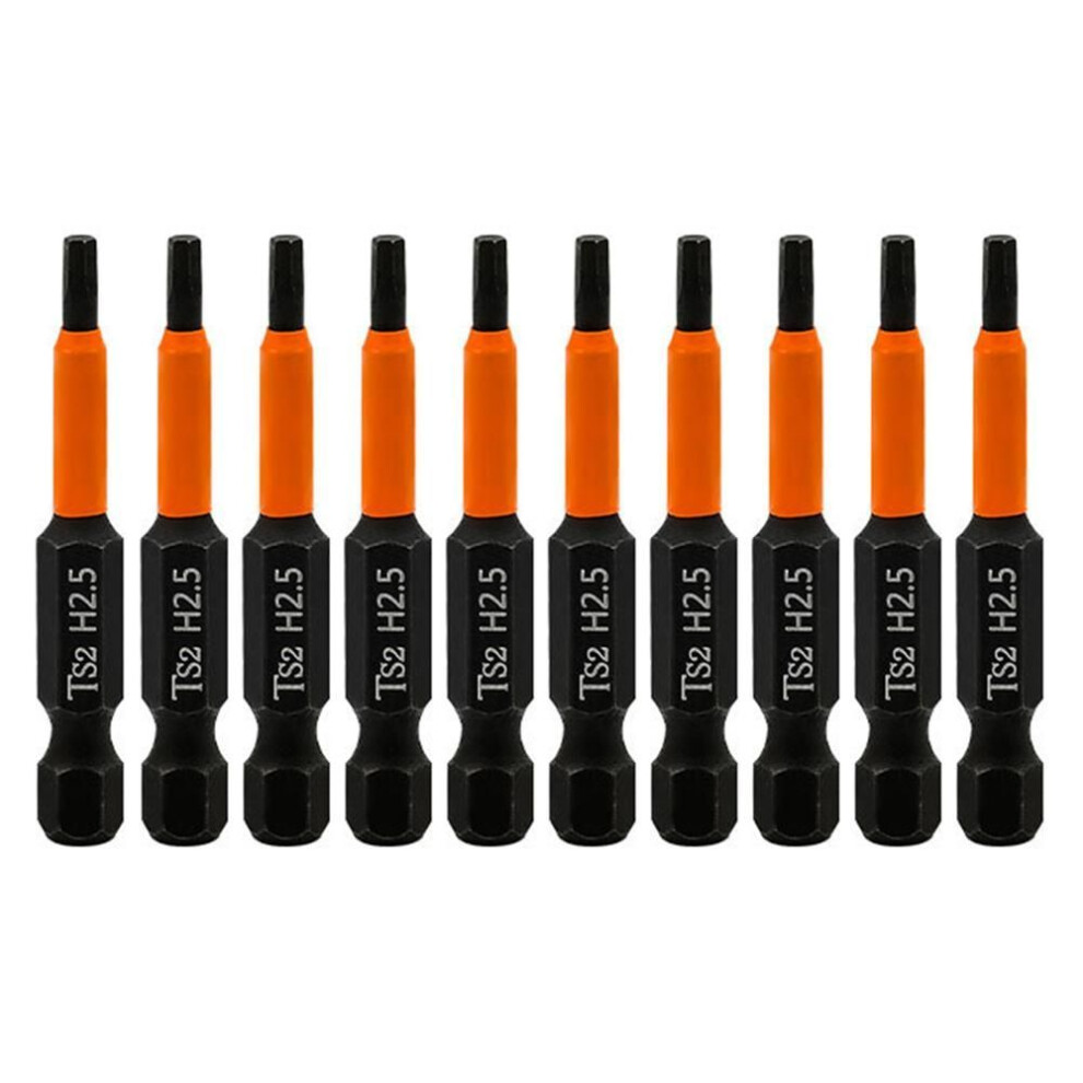 10pcs Hex Screwdriver Bit Set 50mm H2.5 Ts2 Steel Magnetic Drill Bit For Screwdrivers Electric Drill