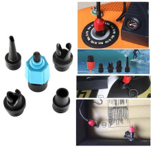(As show, One size) Electric Pump Adapter Inflatable Boat Air Valve Adaptor 4 Nozzle Accessory