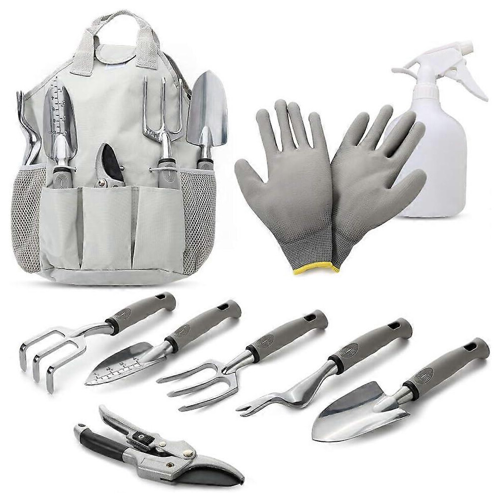 (As show, One size) 9-piece gardening tool set Heavy duty kit Garden set Hand tools Planting and weeding Pruning and loosening bags-image-OPC-PHSQ9TB-NEW