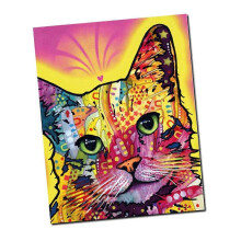 (Dog D, One size) Retro Multicolor No Frame Canvas Painting Wall Art Decoration Dog / Cat - Cat A